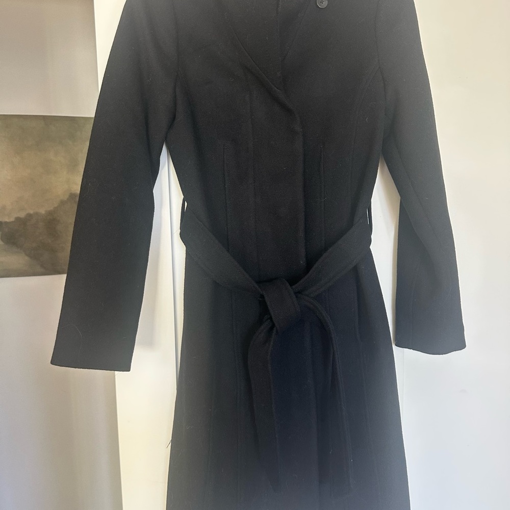 Cole Haan Black Belted Trench Coat
